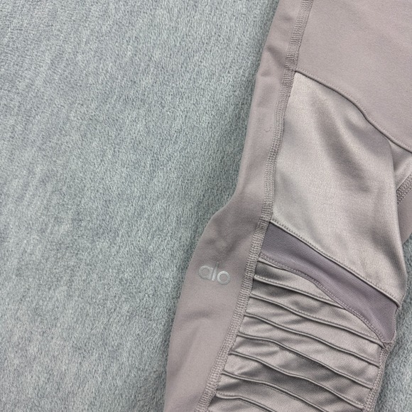Alo Yoga Leggings Womens Small Purple Moto Ribbed 28" High-Waist Running Active - Picture 10 of 13